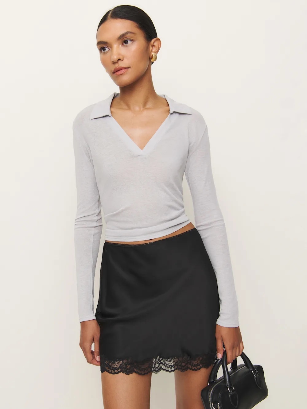 Reformation Neera Satin Skirt